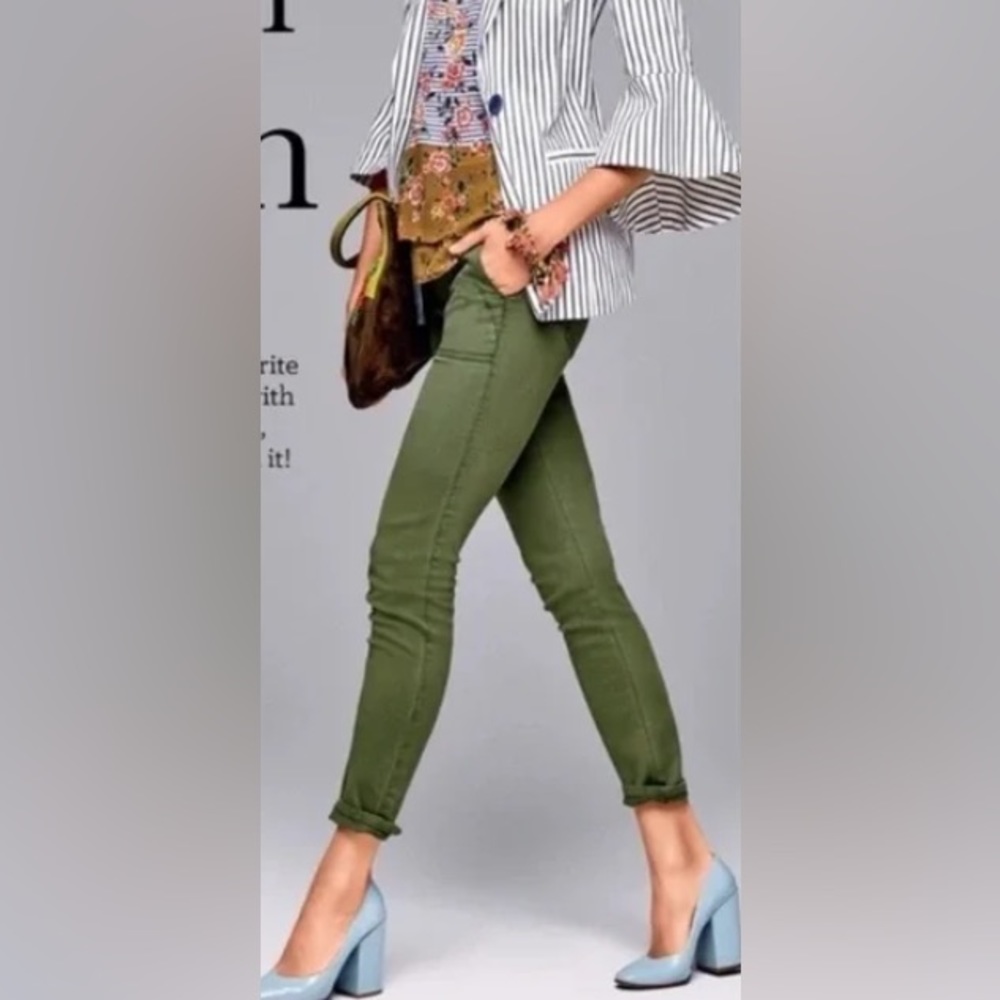 Cabi The Quest Green Cargo Skinny Jeans # 5315